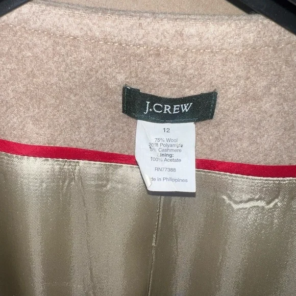 J. Crew Women's Cream Double-Breasted Short Pea Coat - Picture 3 of 5